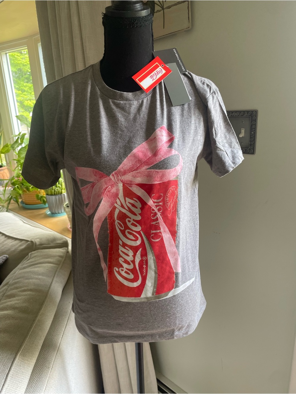 Coca-Cola Black Crewneck Tee with White Logo Print